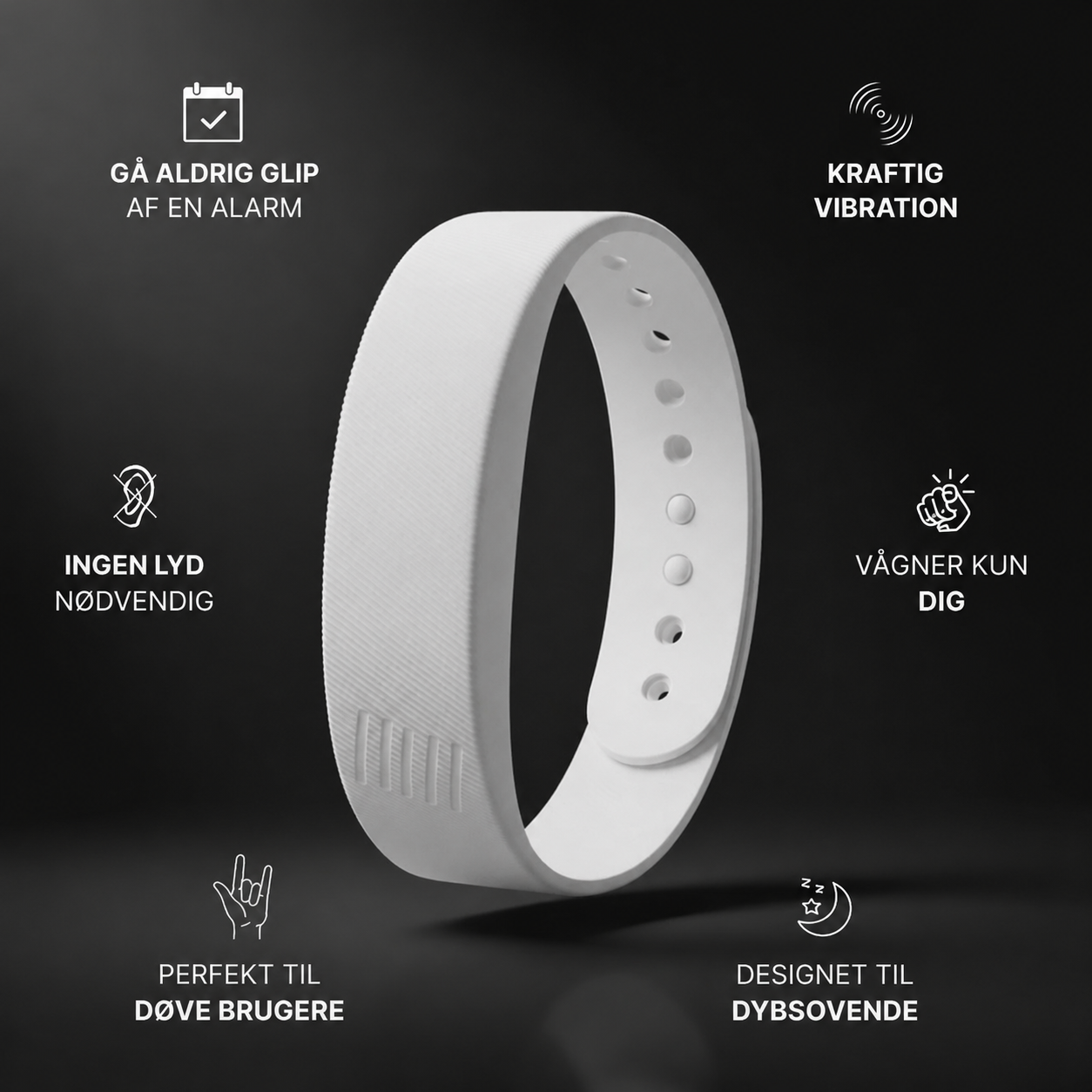 StilleVæk™ - Lydløs Vækkealarm-armbånd