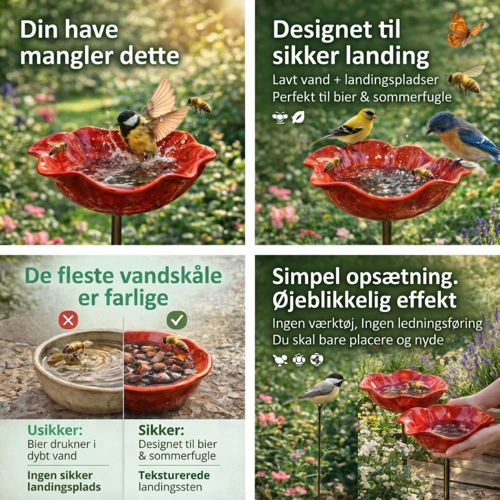 HaveFugl™ – Blomsterformet fuglebad