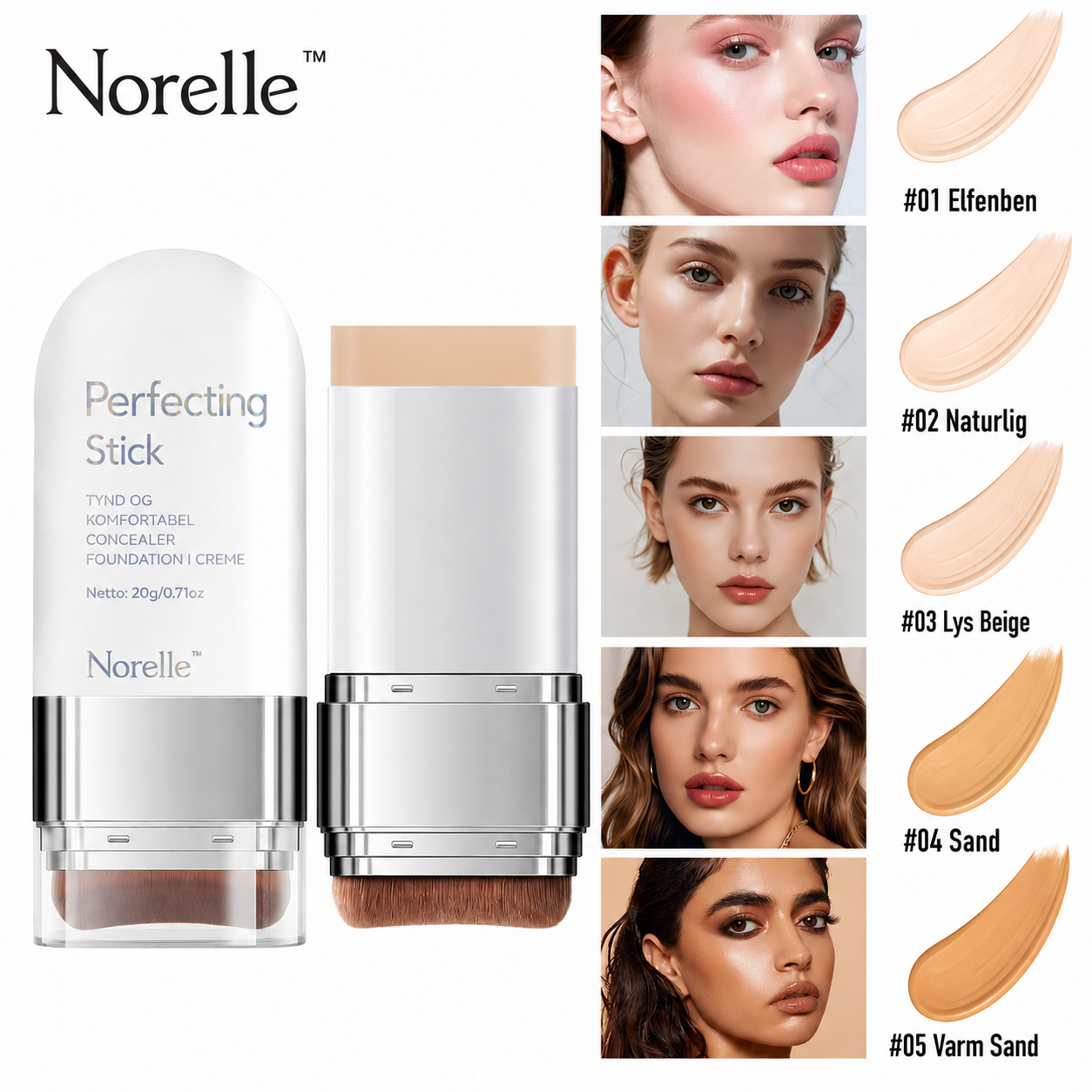 Norelle™ Perfecting Stick - Naturlig Dækning & Hudpleje i Ét