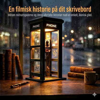 Vintage Telefonboks Stemningslampe med Varmt Lys