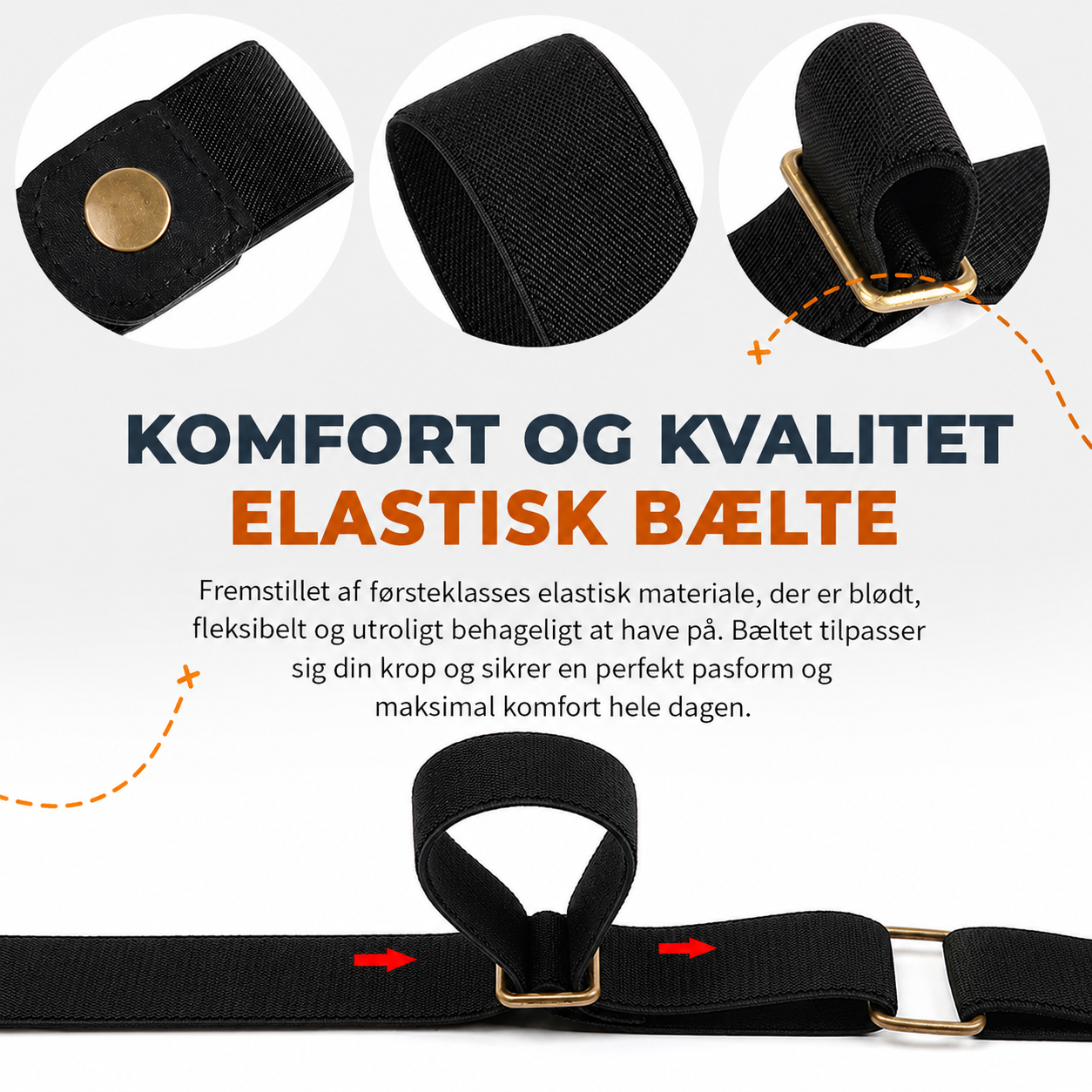 LetteBælte™ – Usynligt Elastisk Bælte med Fri Bevægelse