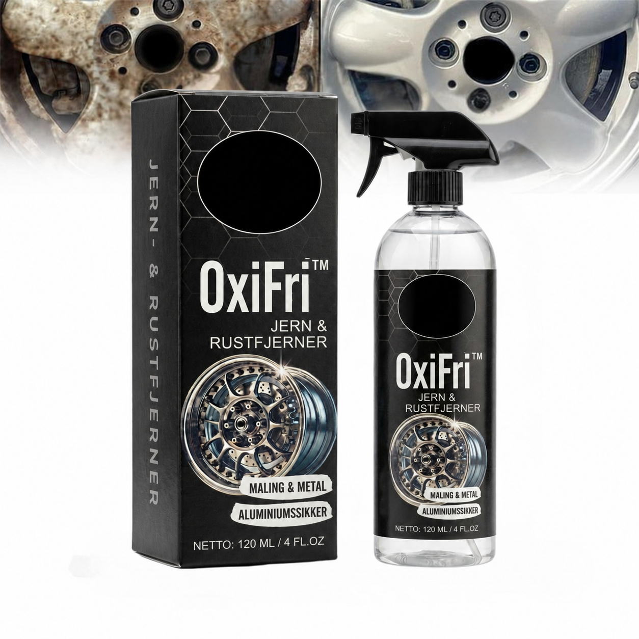 OxiFri™ Jern & Rustfjerner spray til bil og metaloverflader