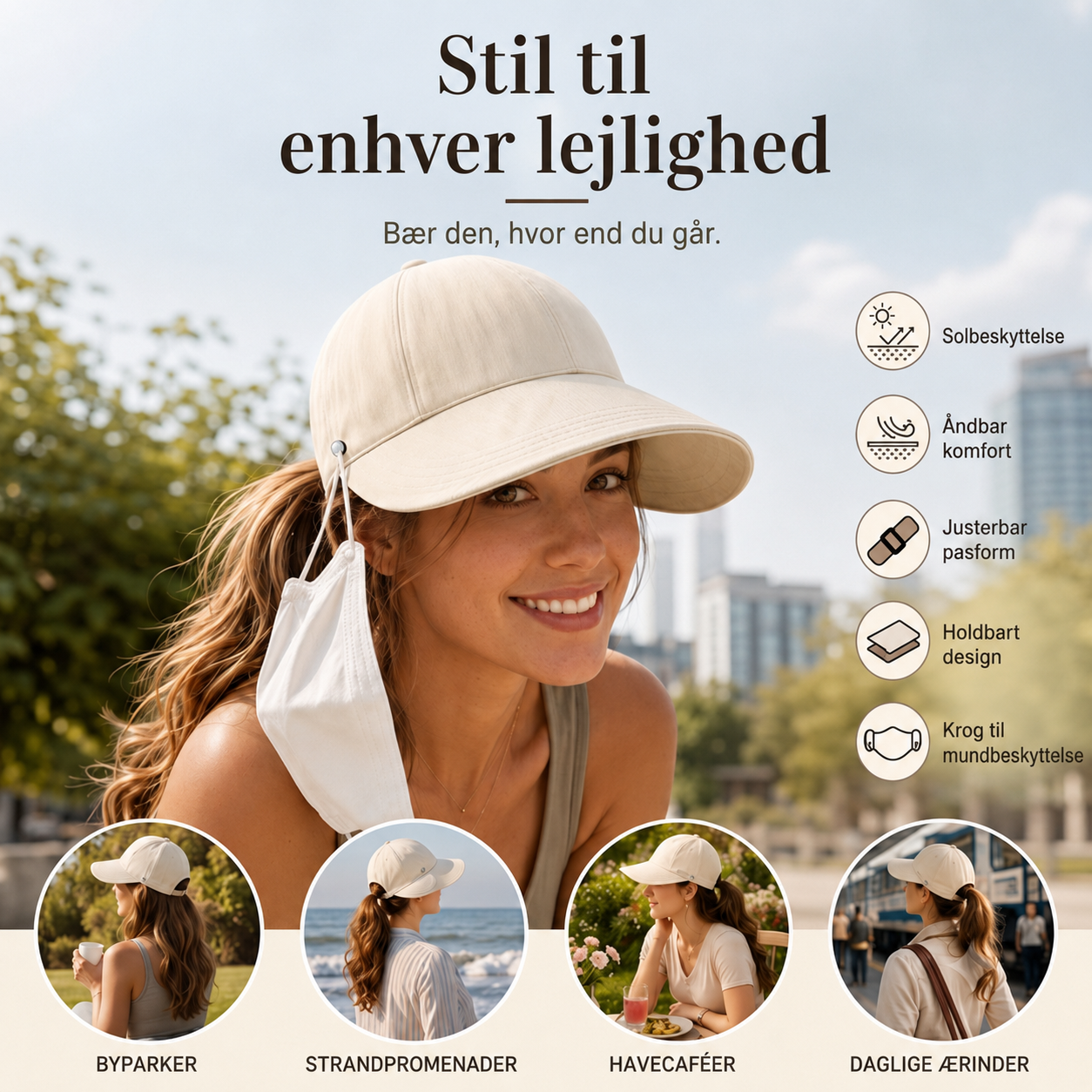 SolYnde™ – Foldbar Solkasket med UV-Beskyttelse
