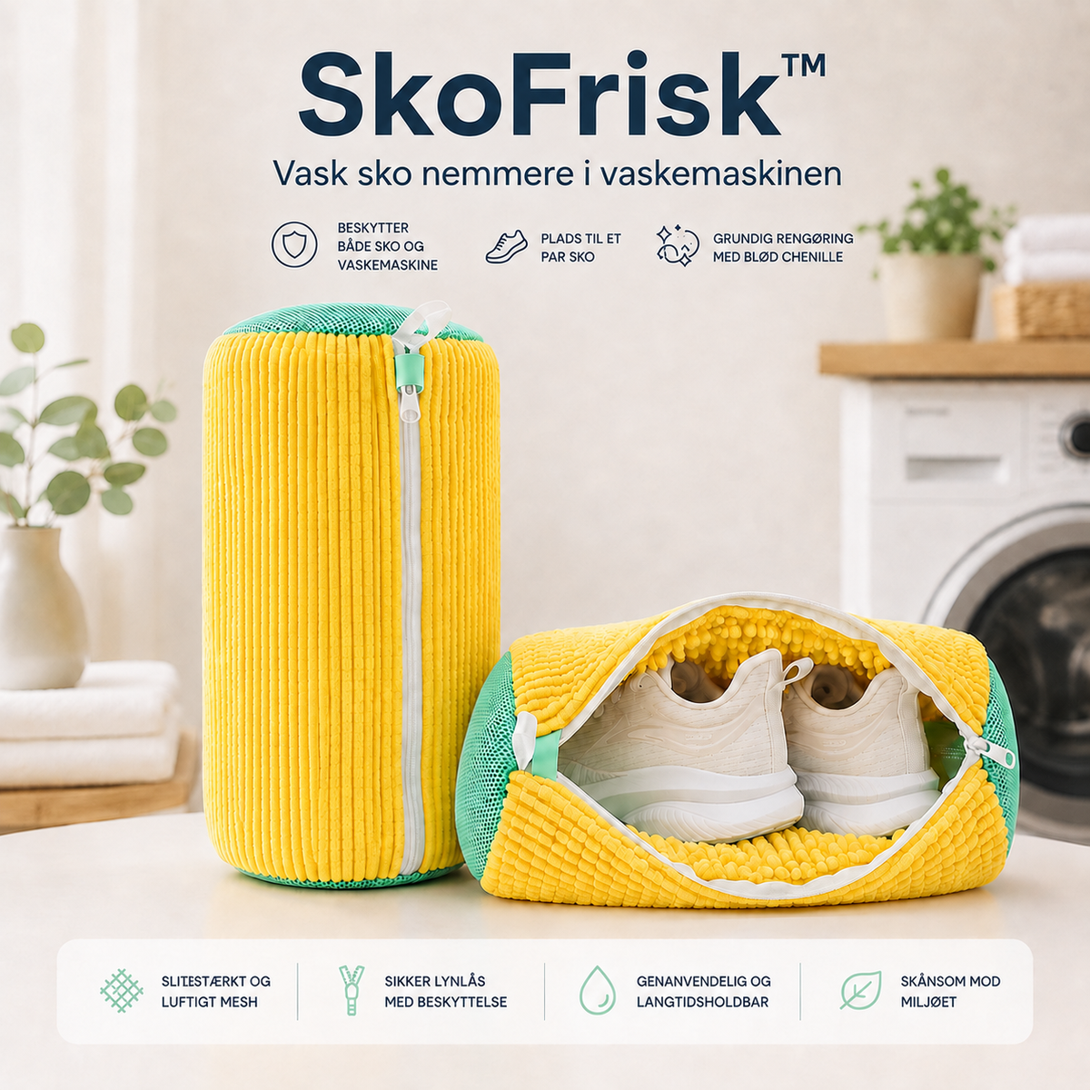 SkoFrisk™ – Vask sko nemt i vaskemaskinen.