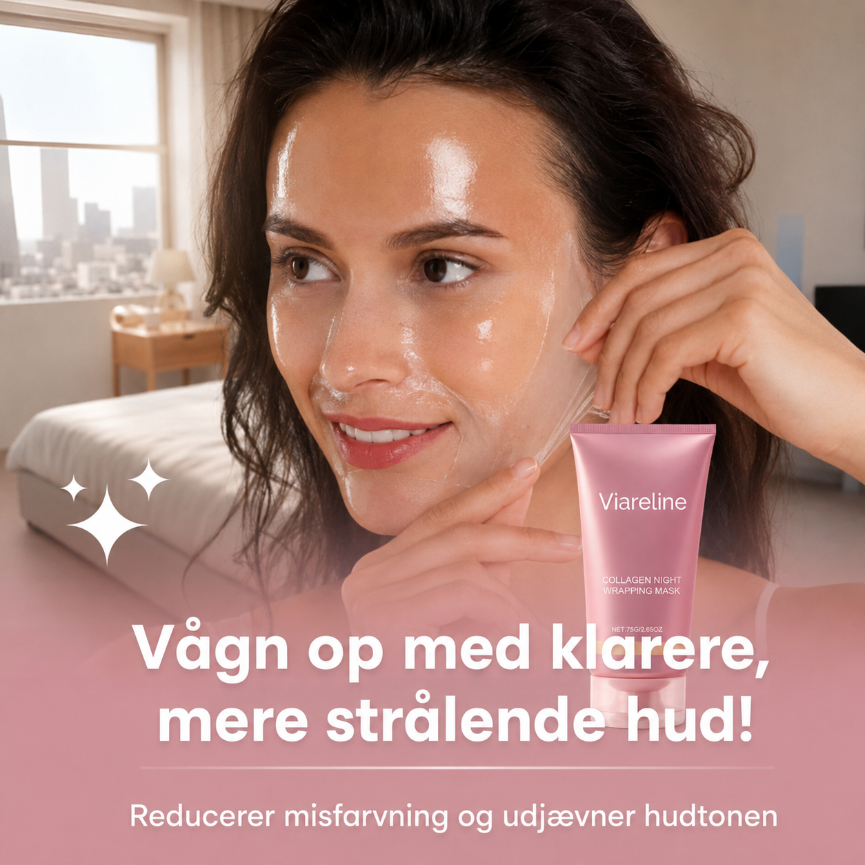 Viareline™ – Koreansk Kollagenmaske med Intens Fugt, Glød & Fastere Hud