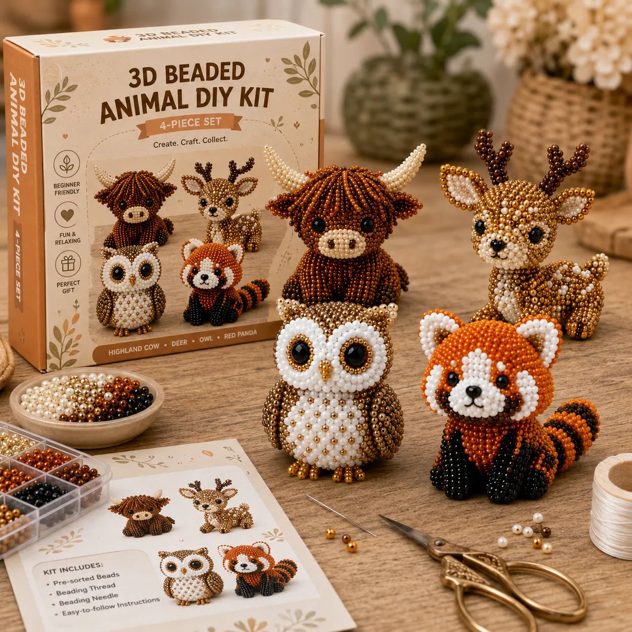 🧵✨ 3D-håndværkssæt med perler til dyr – en gennemtænkt, håndlavet gave