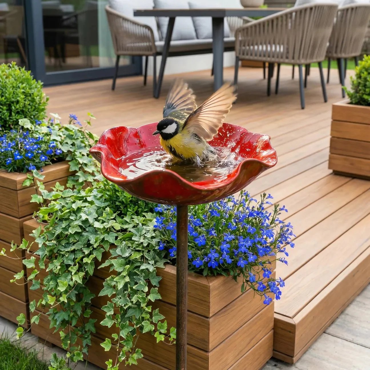 HaveFugl™ – Blomsterformet fuglebad